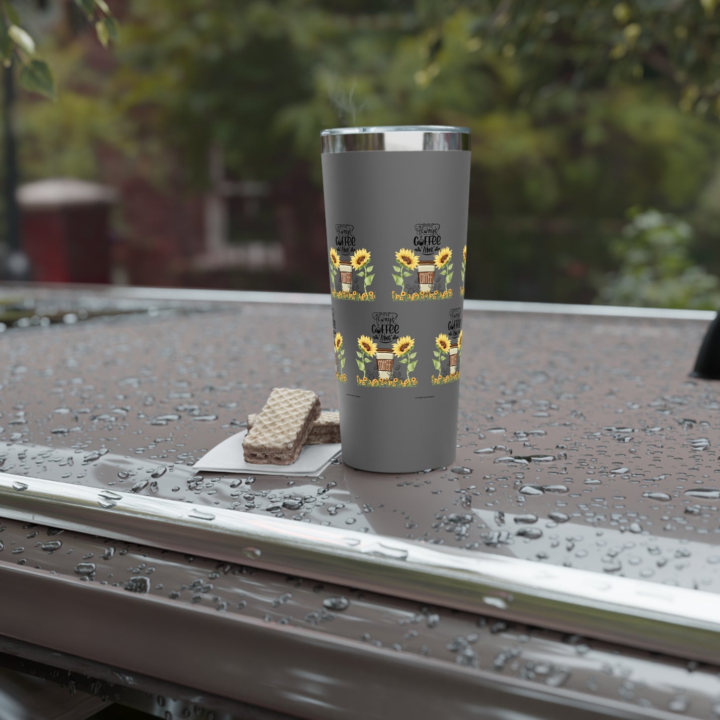 Sunflower Coffee Tumbler - 22oz Insulated Travel Mug for Coffee Lovers