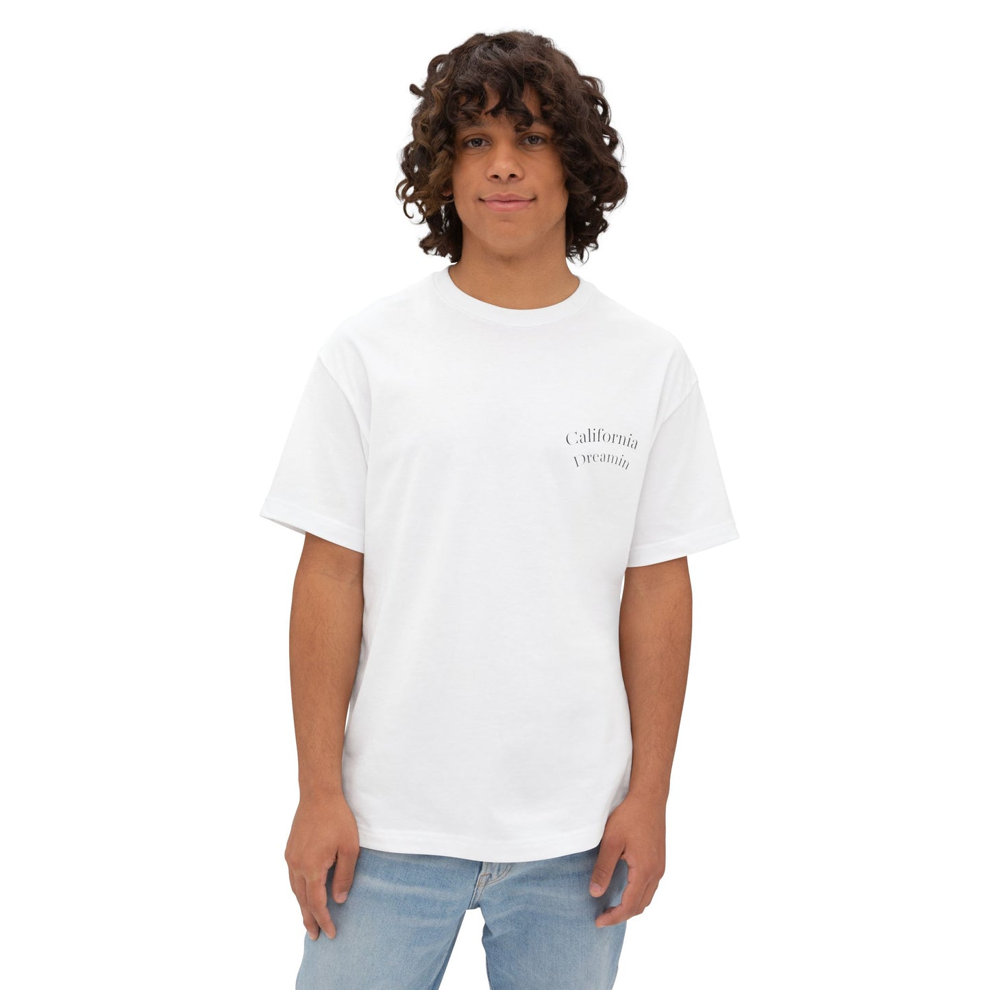 California Dreamin' Oversized Tee - Unisex Boxy T-Shirt with Sunset Graphic