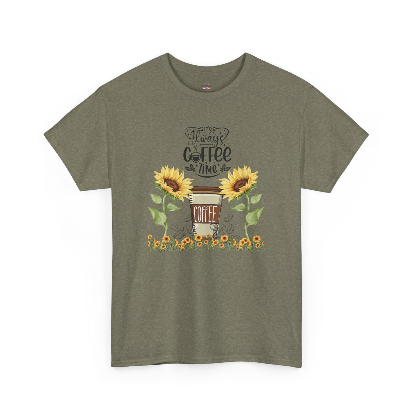 Sunflower Coffee Unisex Heavy Cotton Tee - Perfect for Coffee Lovers
