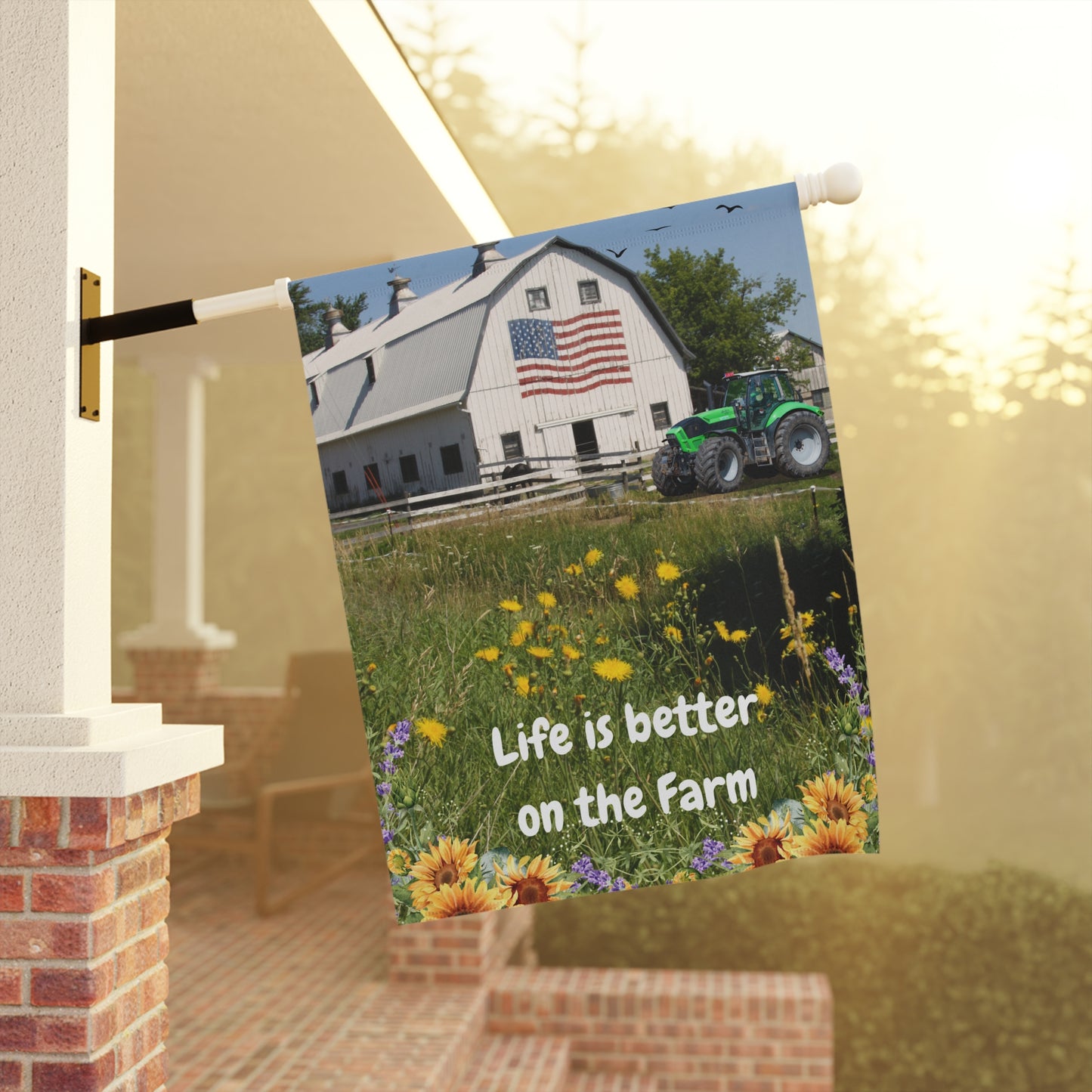 Farmhouse Garden Banner - Life is Better on the Farm, Outdoor Decor, Country Home, Farmhouse Style, Garden Flag, Harvest Decor