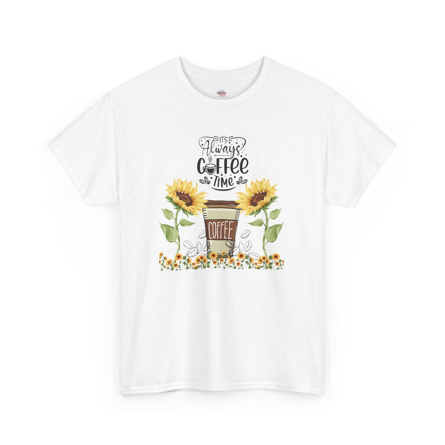 Sunflower Coffee Unisex Heavy Cotton Tee - Perfect for Coffee Lovers