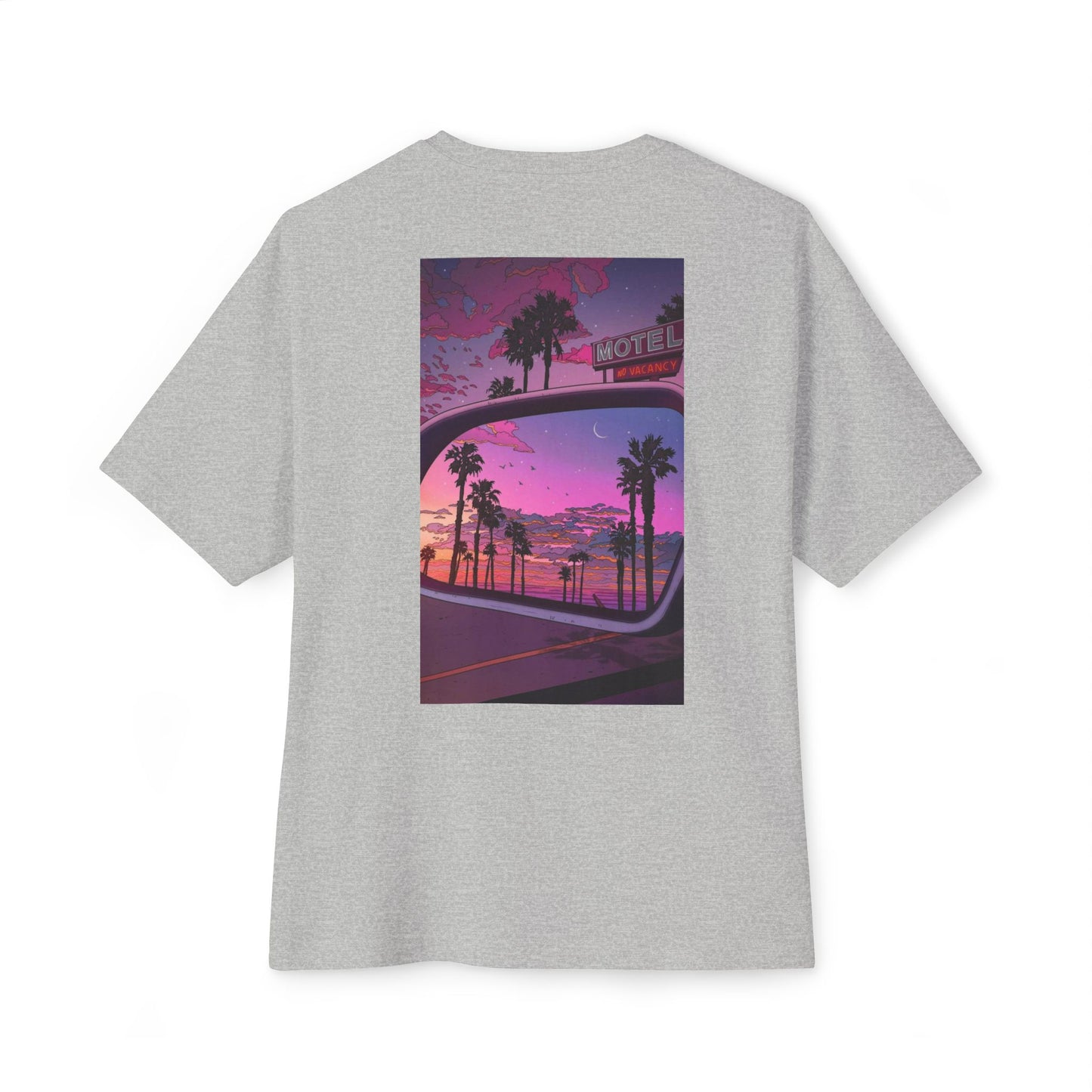 California Dreamin' Oversized Tee - Unisex Boxy T-Shirt with Sunset Graphic