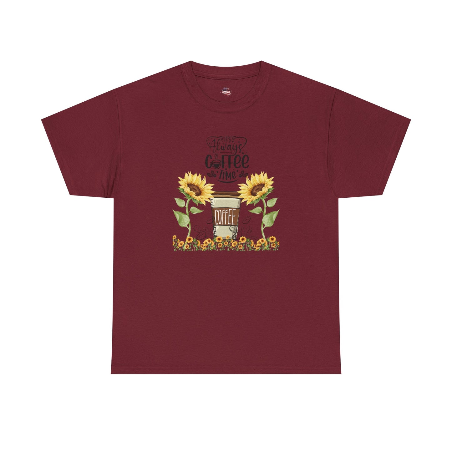 Sunflower Coffee Unisex Heavy Cotton Tee - Perfect for Coffee Lovers