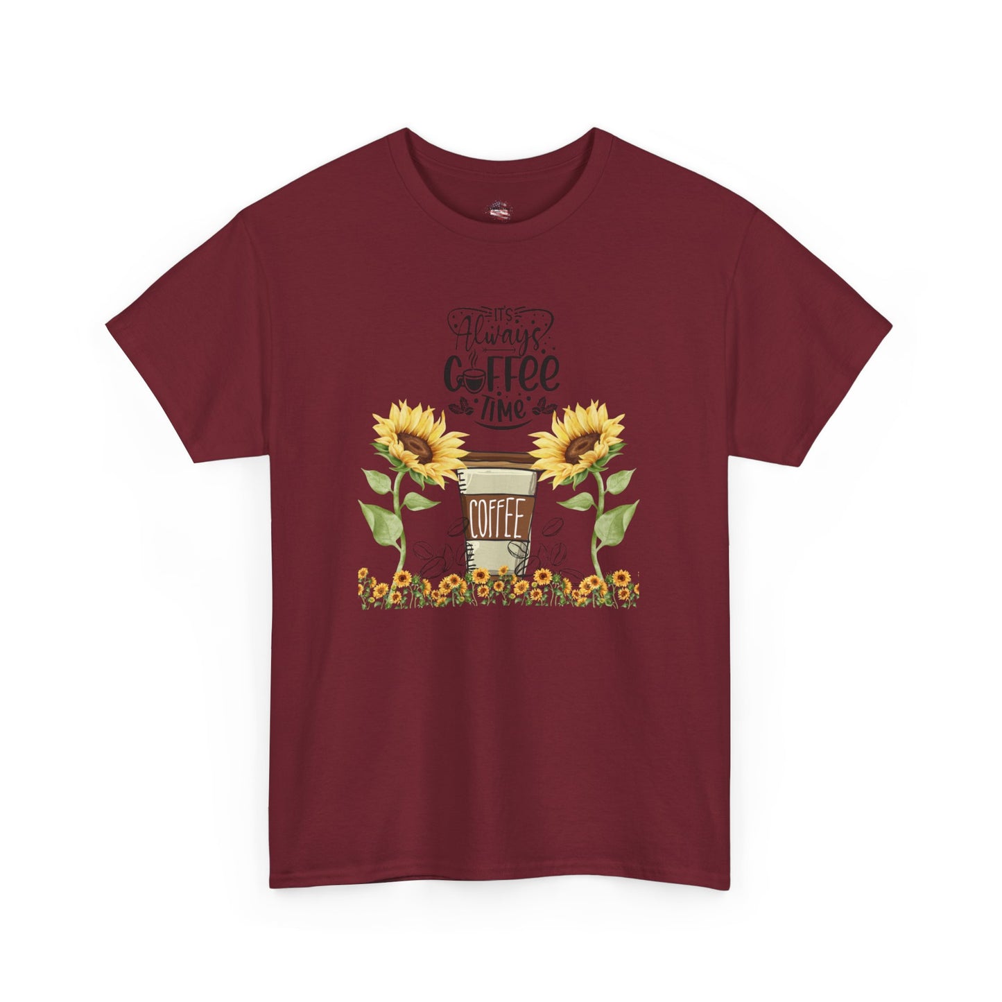 Sunflower Coffee Unisex Heavy Cotton Tee - Perfect for Coffee Lovers