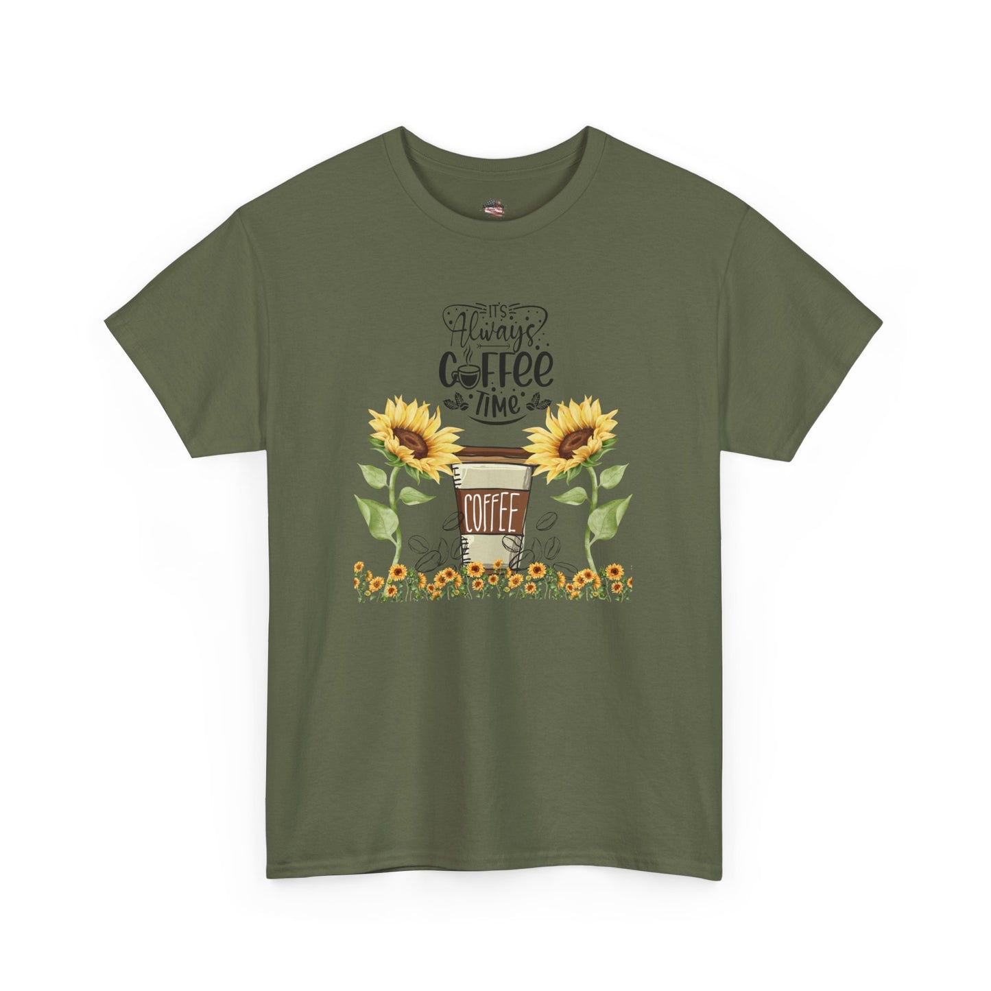 Sunflower Coffee Unisex Heavy Cotton Tee - Perfect for Coffee Lovers