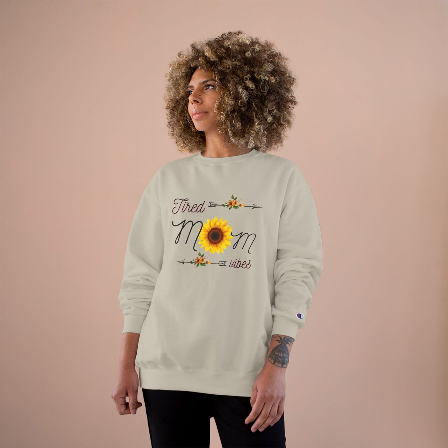 Tired Mom Sweatshirt with Sunshine Vibes