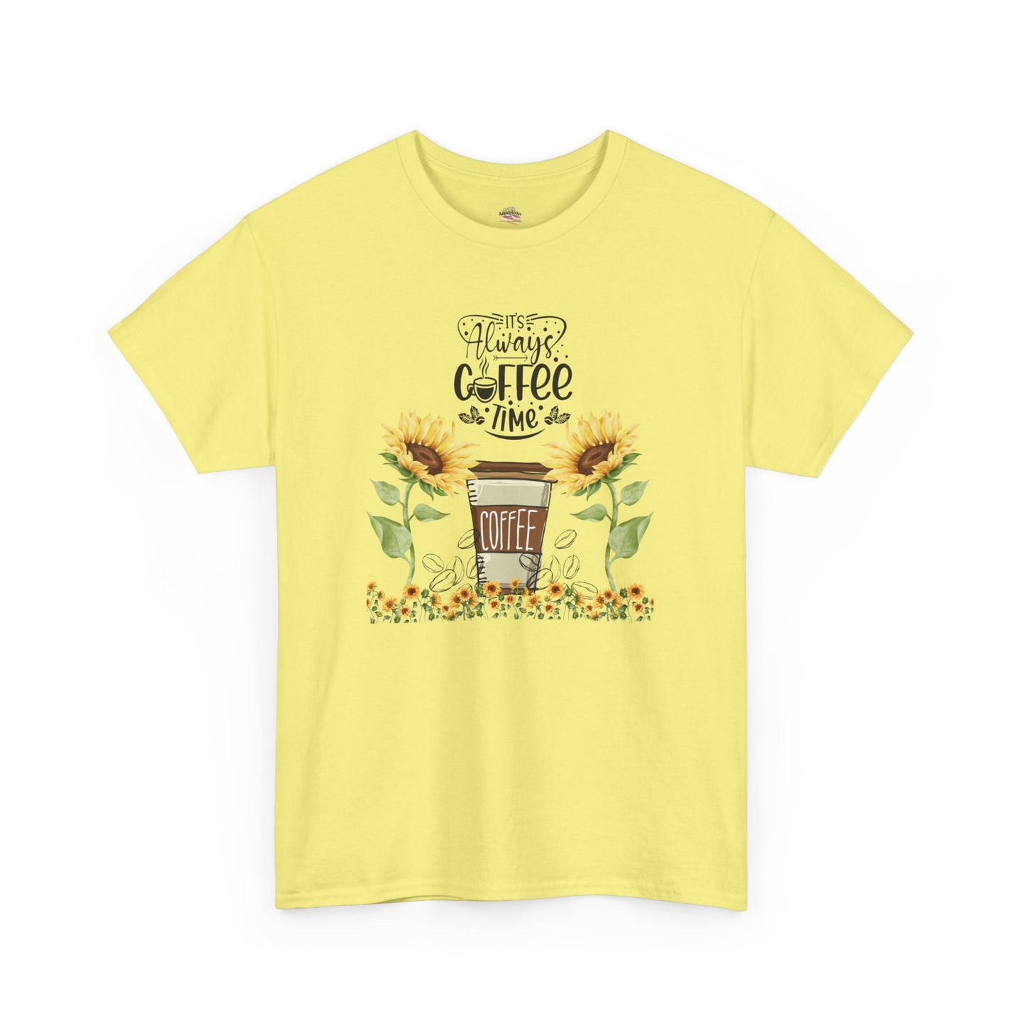 Sunflower Coffee Unisex Heavy Cotton Tee - Perfect for Coffee Lovers