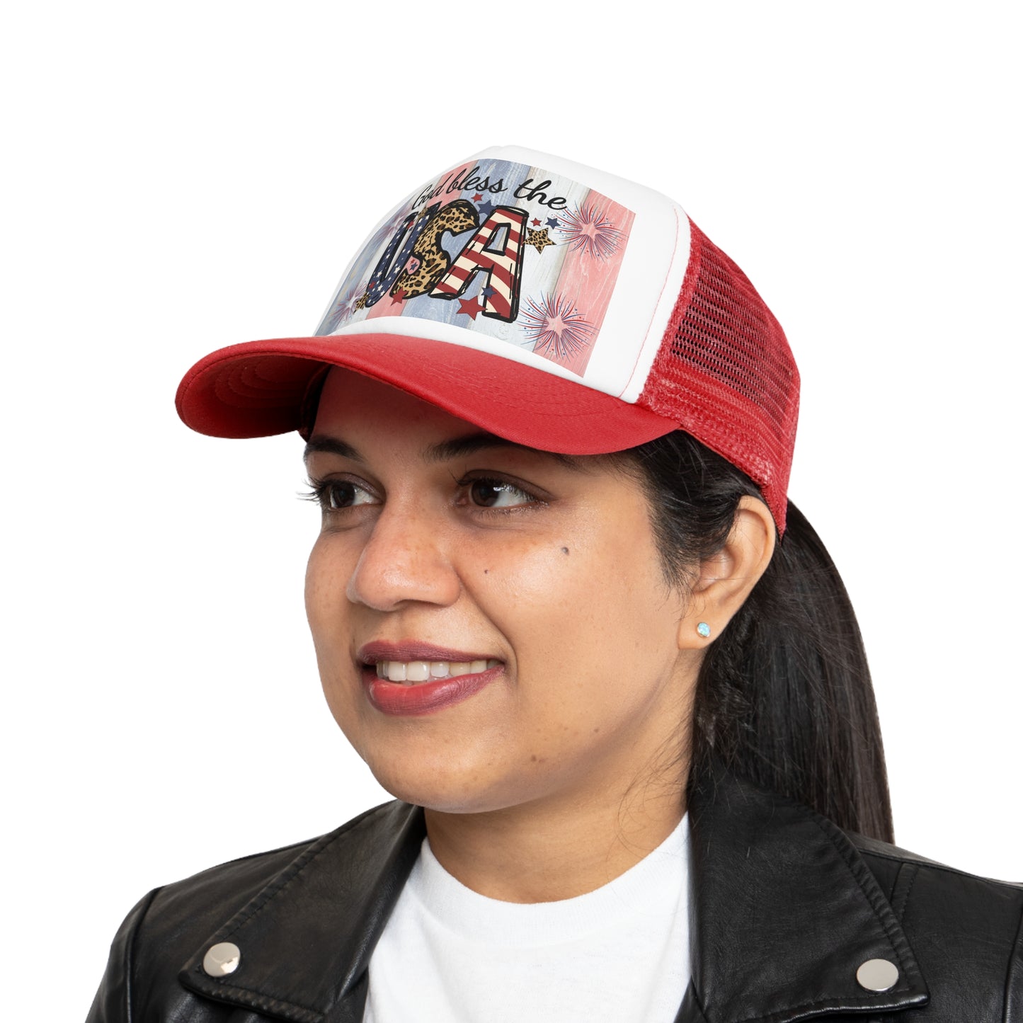 God Bless the USA Mesh Cap, Patriotic Hat, Americana Cap, 4th of July Accessory, Summer Festival Gear