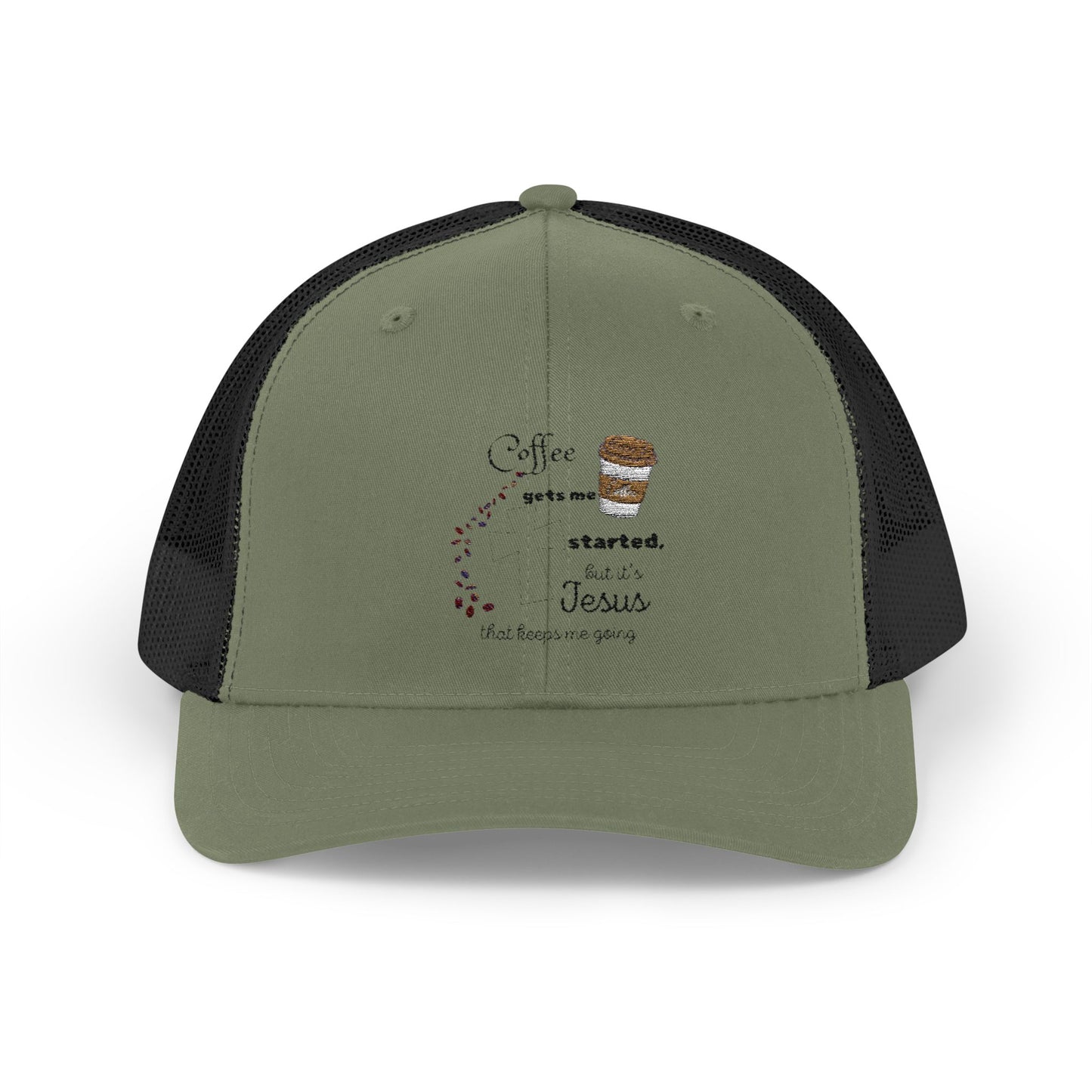 Coffee & Jesus Snapback Trucker Cap - Motivational Hat for Coffee Lovers