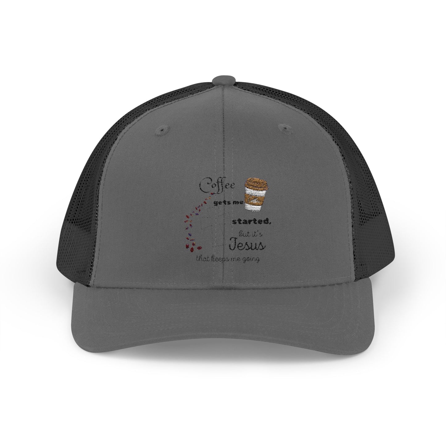Coffee & Jesus Snapback Trucker Cap - Motivational Hat for Coffee Lovers