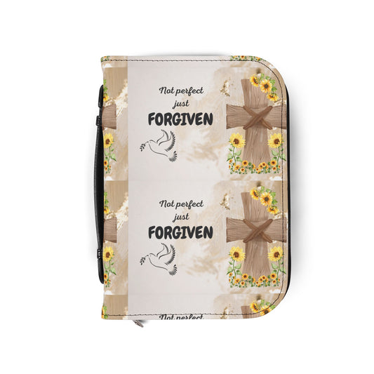 Bible Cover with Inspirational Design, Perfect for Gifts, Church, Journaling, Prayer, and Daily Use, Not Perfect Just Forgiven