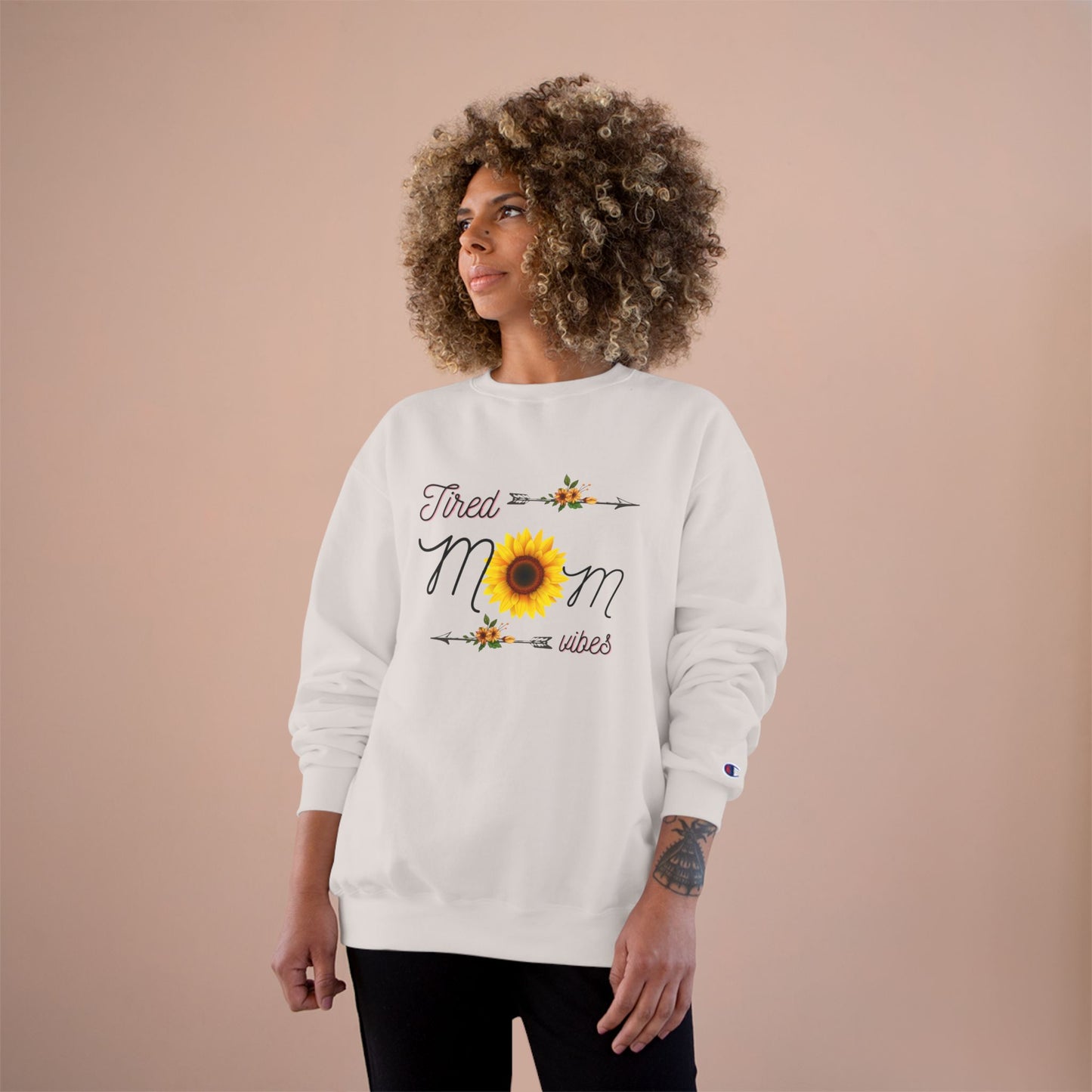 Tired Mom Sweatshirt with Sunshine Vibes