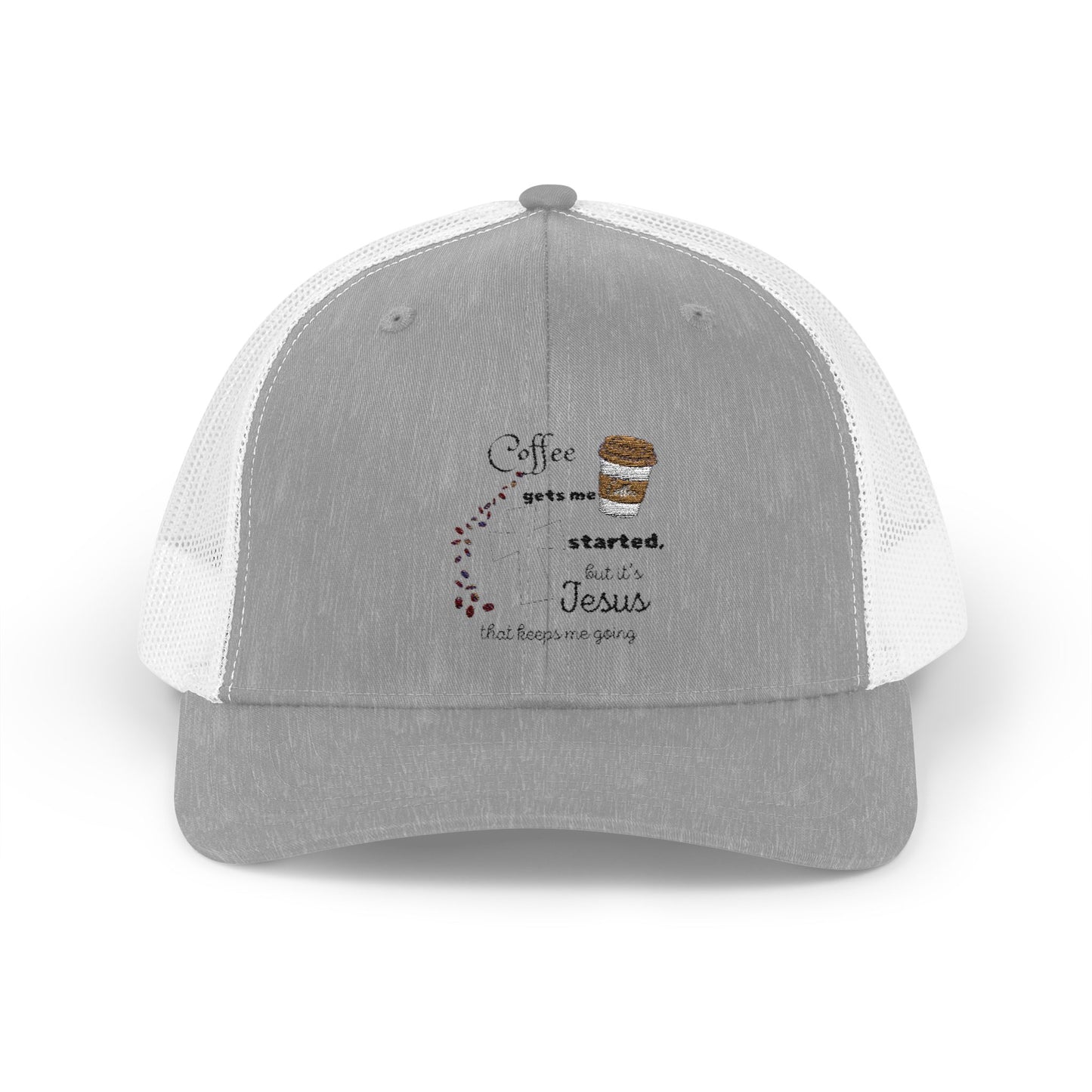 Coffee & Jesus Snapback Trucker Cap - Motivational Hat for Coffee Lovers