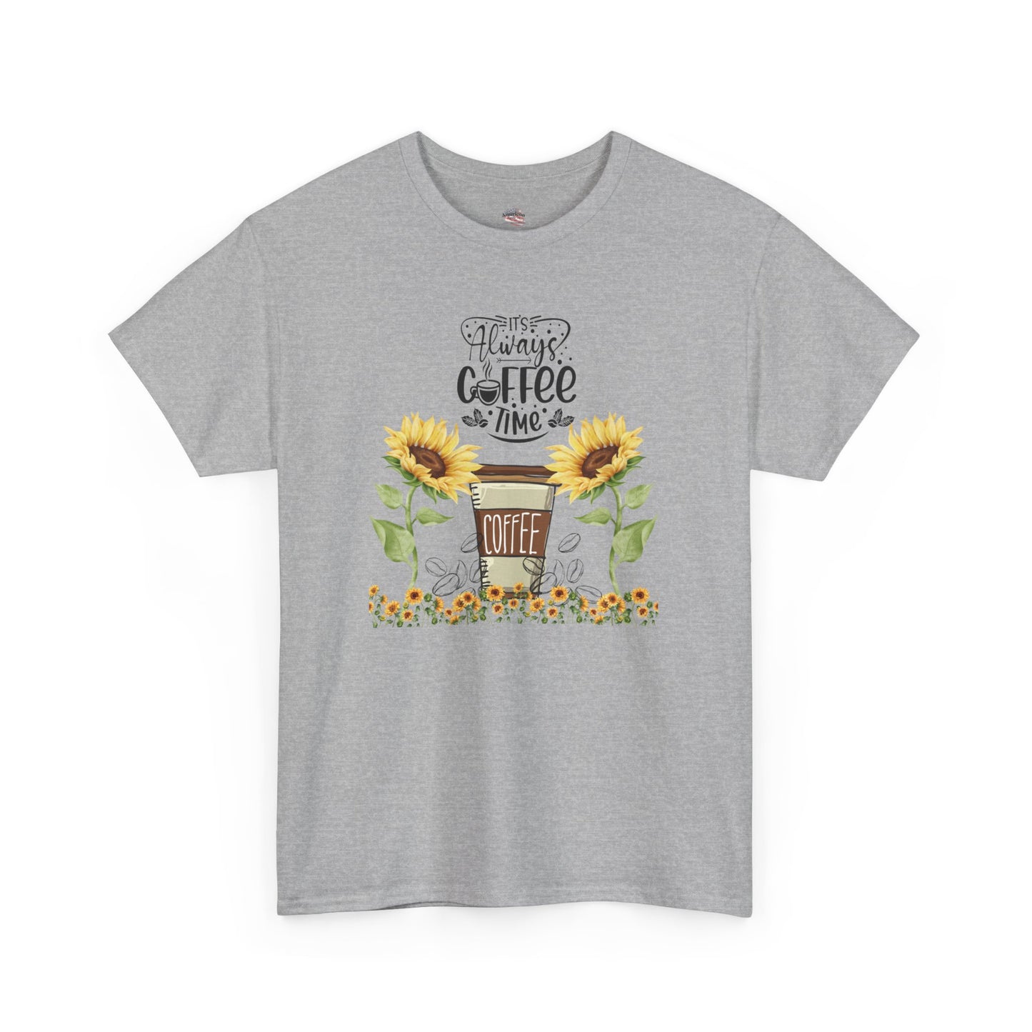 Sunflower Coffee Unisex Heavy Cotton Tee - Perfect for Coffee Lovers