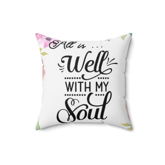 All is Well Decorative Pillow - Floral Comfort for Home Decor