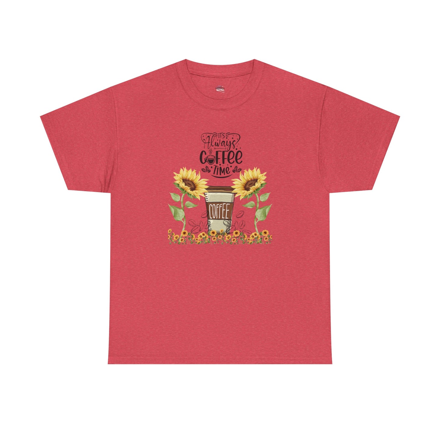 Sunflower Coffee Unisex Heavy Cotton Tee - Perfect for Coffee Lovers