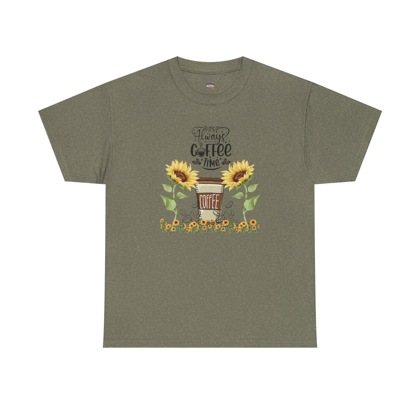 Sunflower Coffee Unisex Heavy Cotton Tee - Perfect for Coffee Lovers