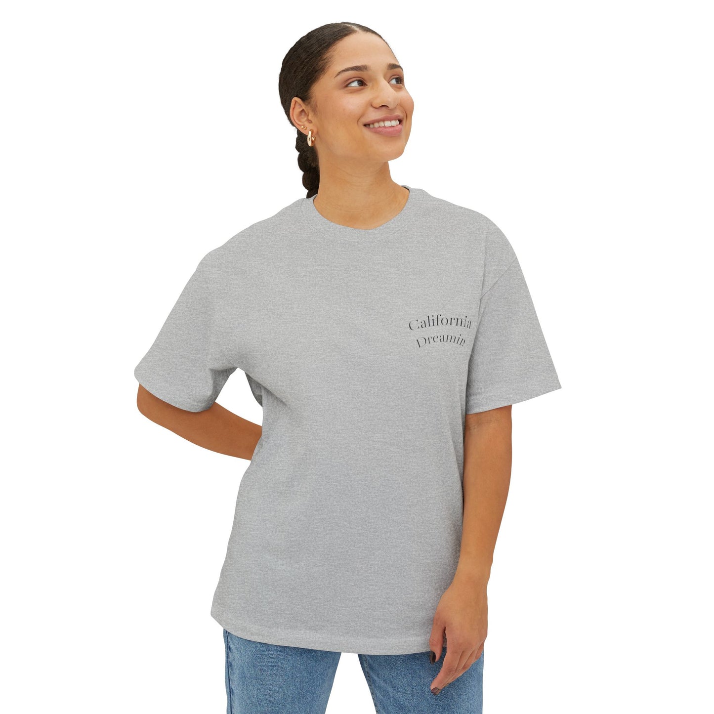 California Dreamin' Oversized Tee - Unisex Boxy T-Shirt with Sunset Graphic