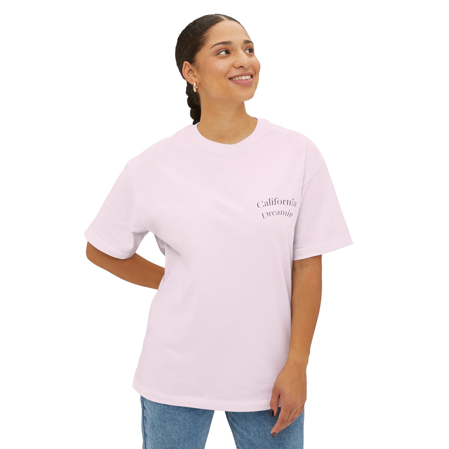 California Dreamin' Oversized Tee - Unisex Boxy T-Shirt with Sunset Graphic