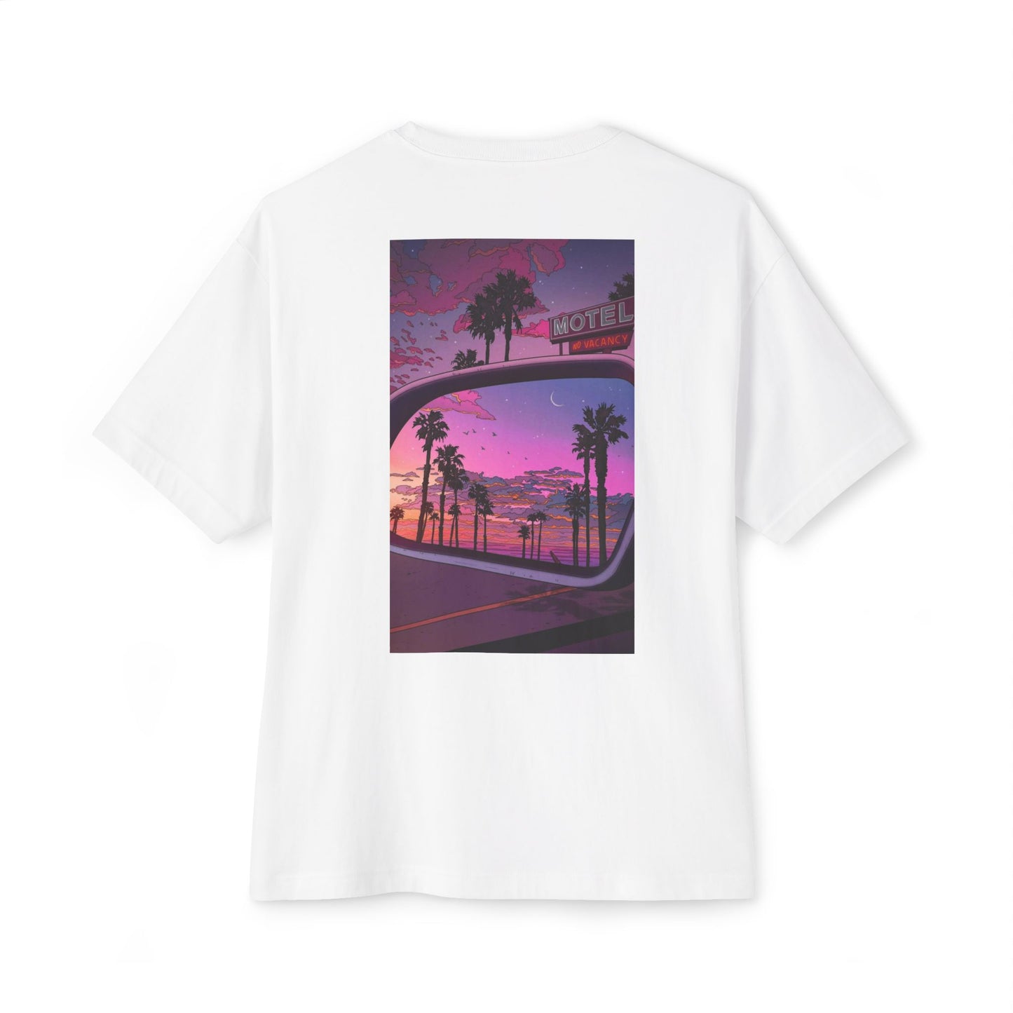 California Dreamin' Oversized Tee - Unisex Boxy T-Shirt with Sunset Graphic