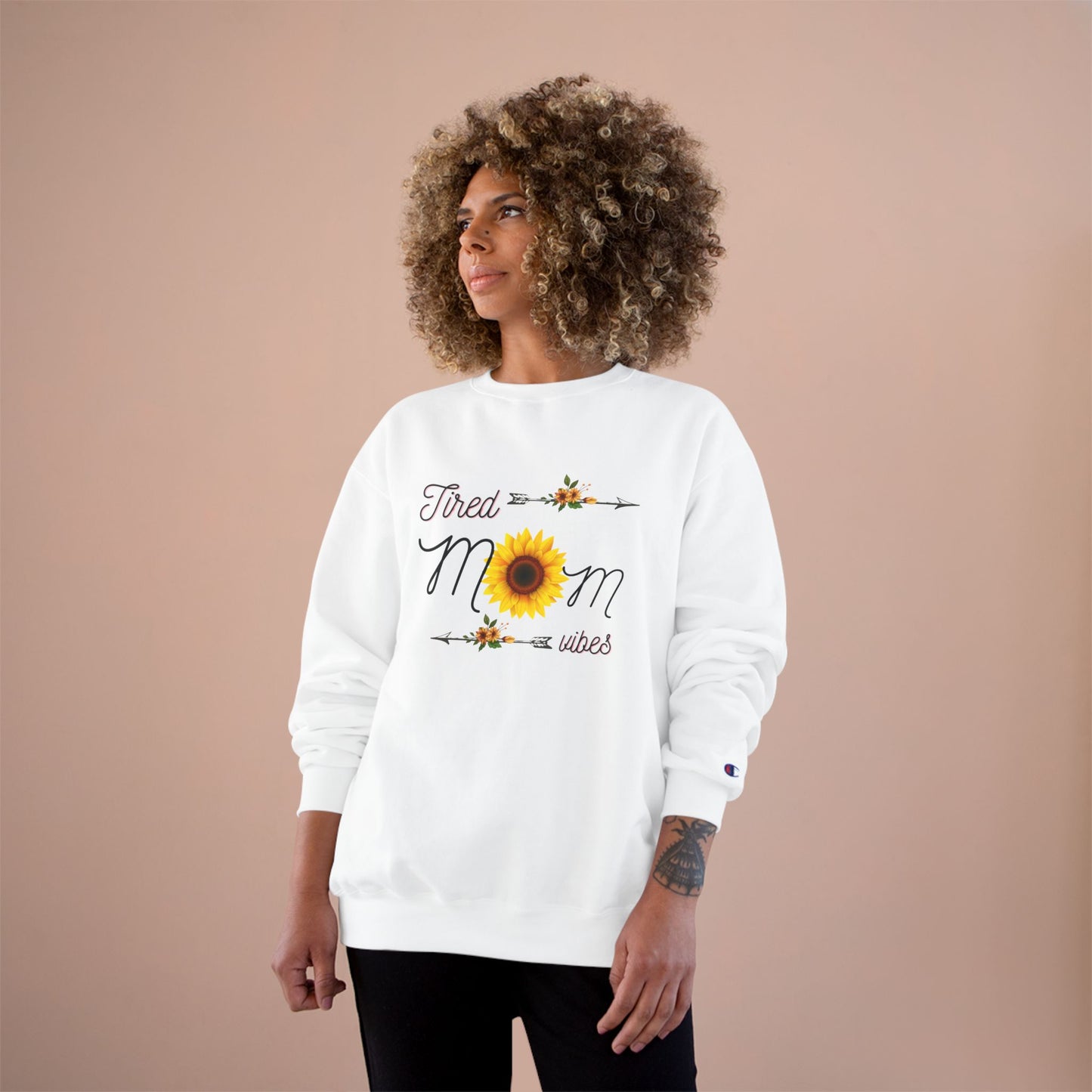 Tired Mom Sweatshirt with Sunshine Vibes