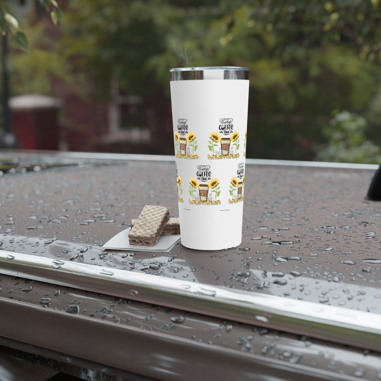 Sunflower Coffee Tumbler - 22oz Insulated Travel Mug for Coffee Lovers