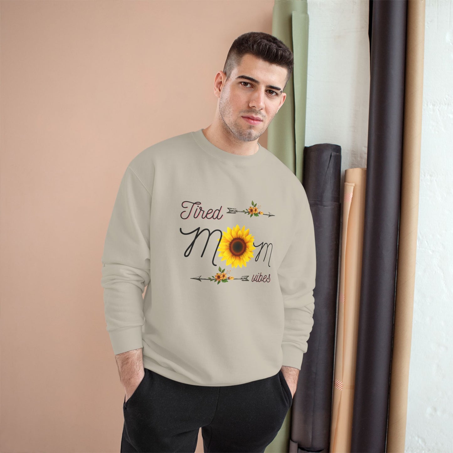Tired Mom Sweatshirt with Sunshine Vibes