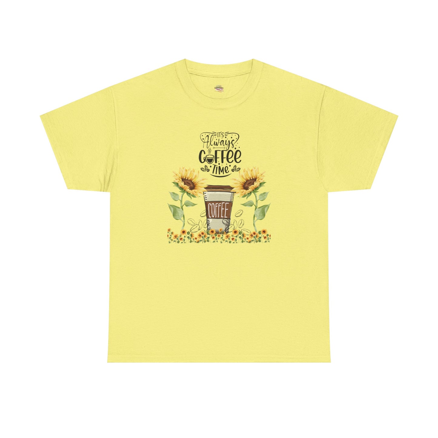 Sunflower Coffee Unisex Heavy Cotton Tee - Perfect for Coffee Lovers