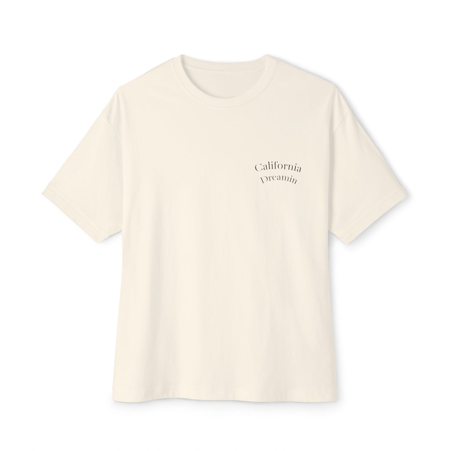 California Dreamin' Oversized Tee - Unisex Boxy T-Shirt with Sunset Graphic