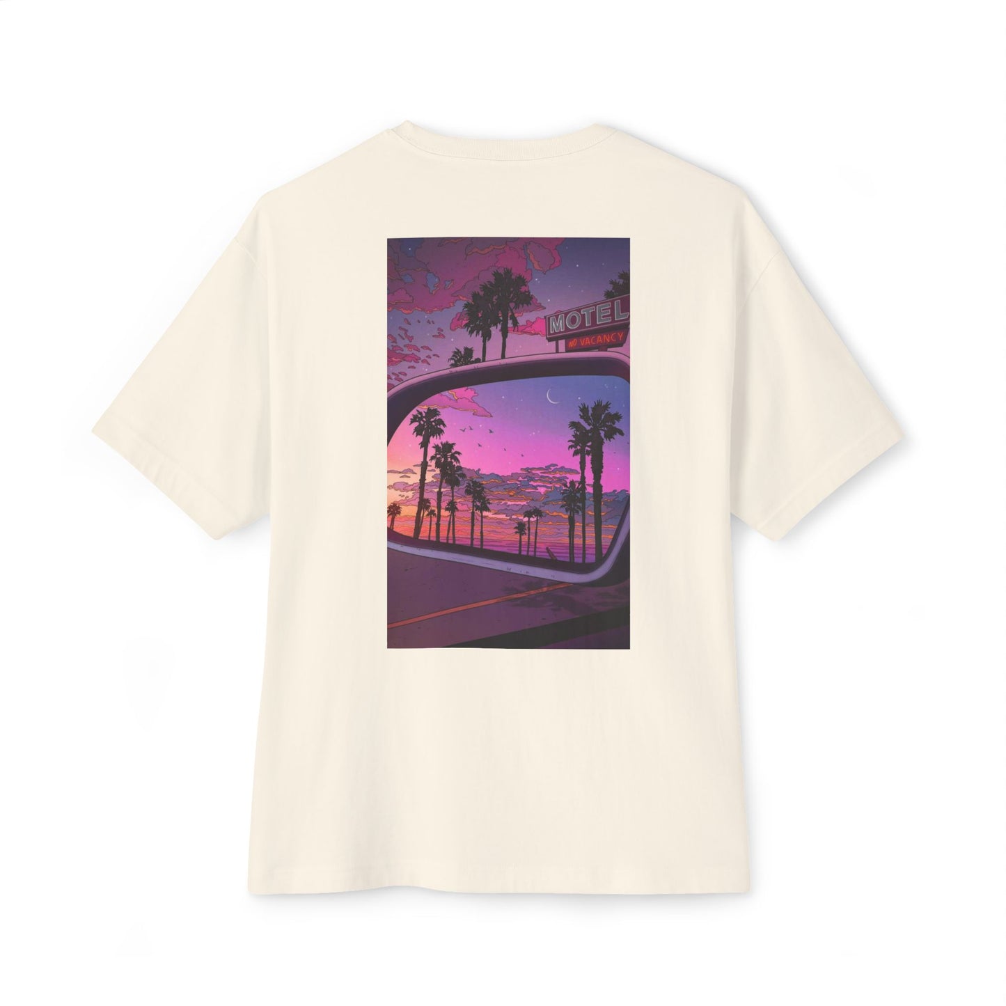 California Dreamin' Oversized Tee - Unisex Boxy T-Shirt with Sunset Graphic