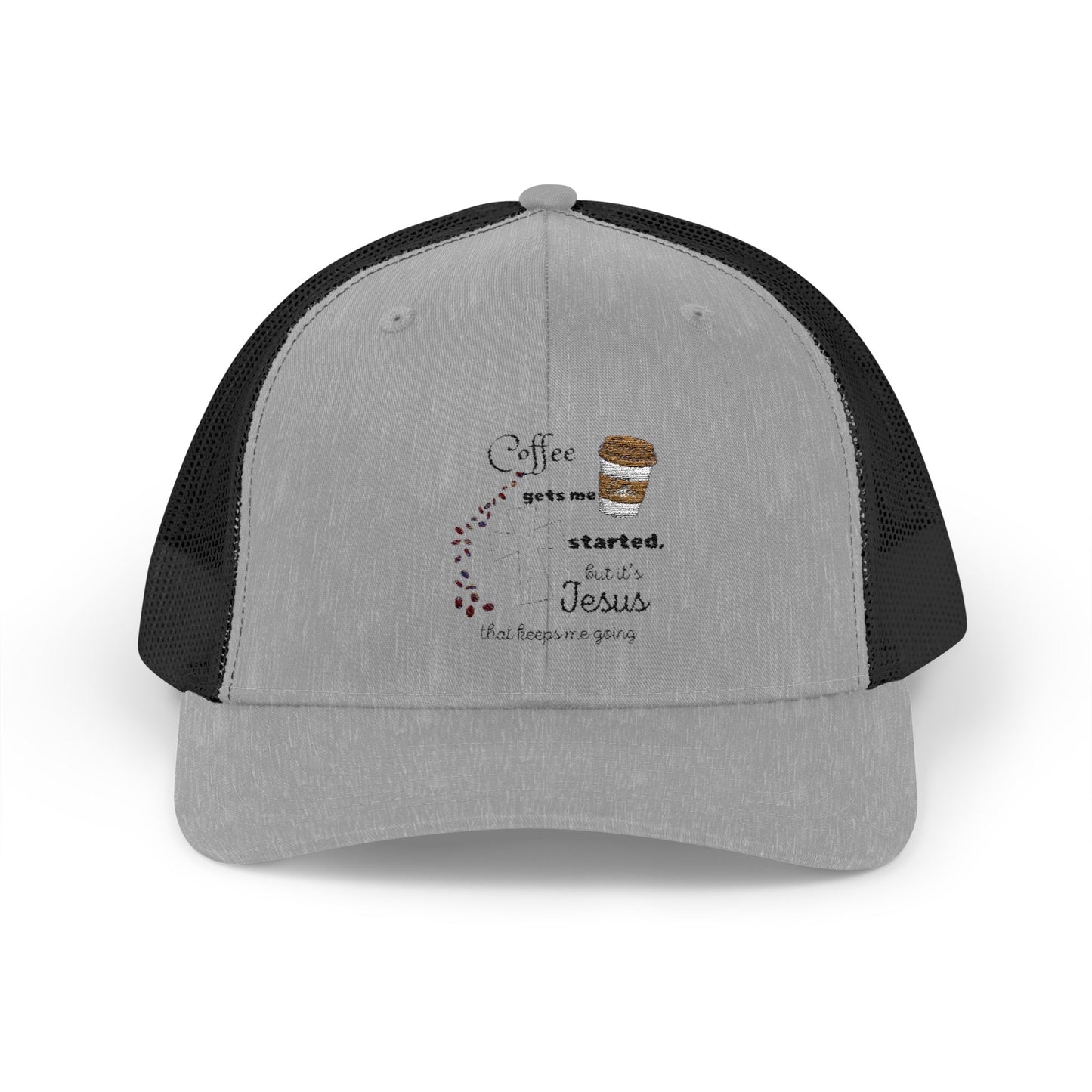 Coffee & Jesus Snapback Trucker Cap - Motivational Hat for Coffee Lovers