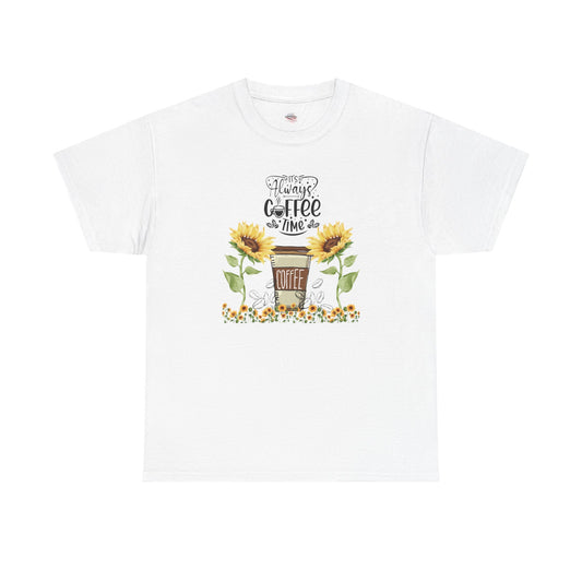 Sunflower Coffee Unisex Heavy Cotton Tee - Perfect for Coffee Lovers