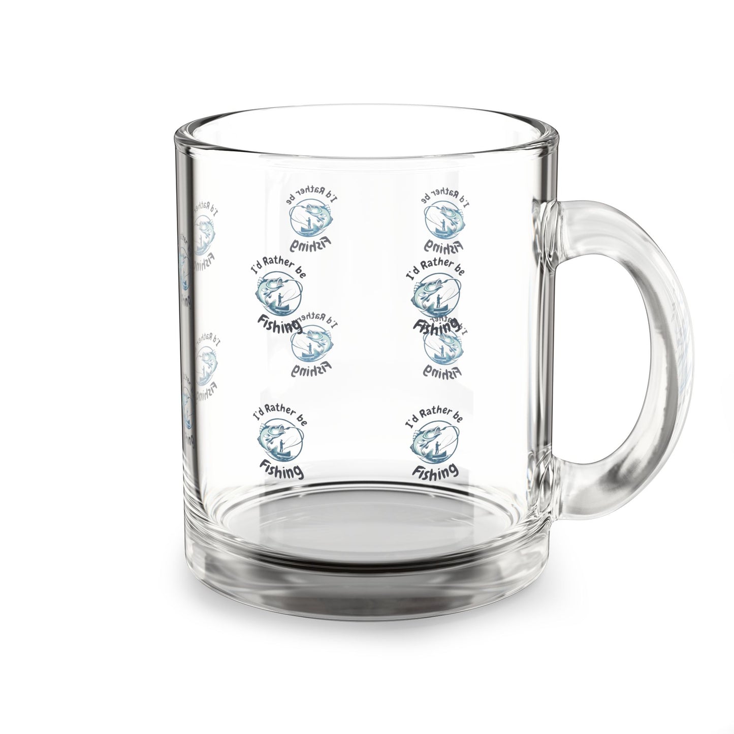 Fishing-Themed Glass Mug - 10oz, Perfect for Outdoor Enthusiasts