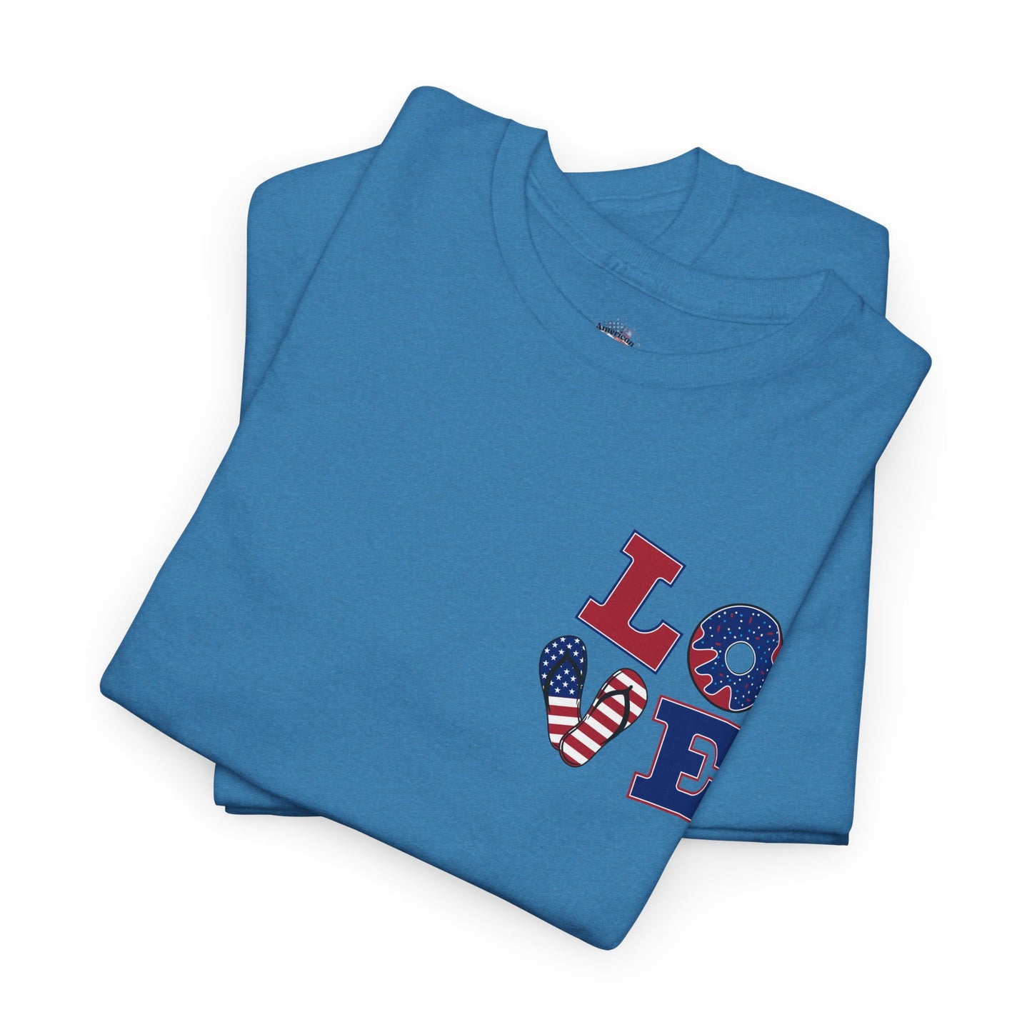 Patriotic Love Unisex Heavy Cotton Tee - God Bless the USA Design