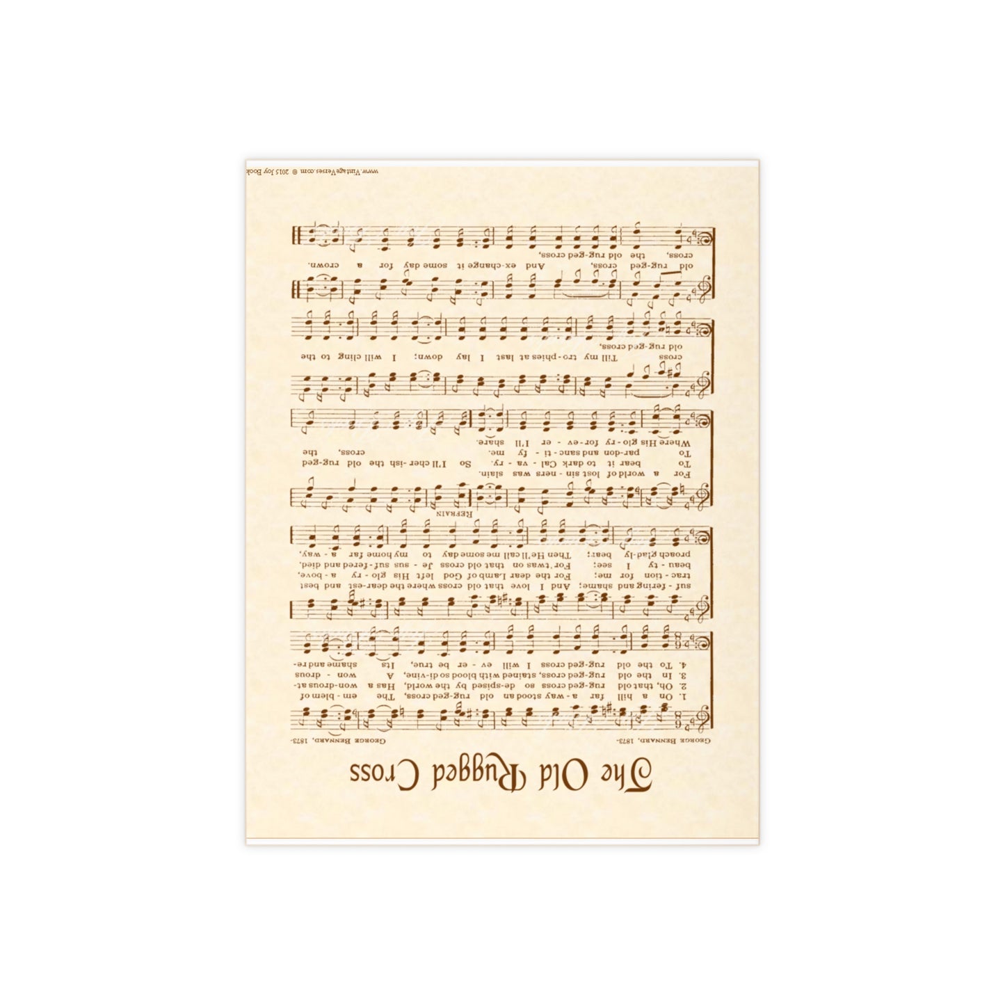 Musical Ceramic Photo Tile - Inspirational 'The Old Rugged Cross' Design
