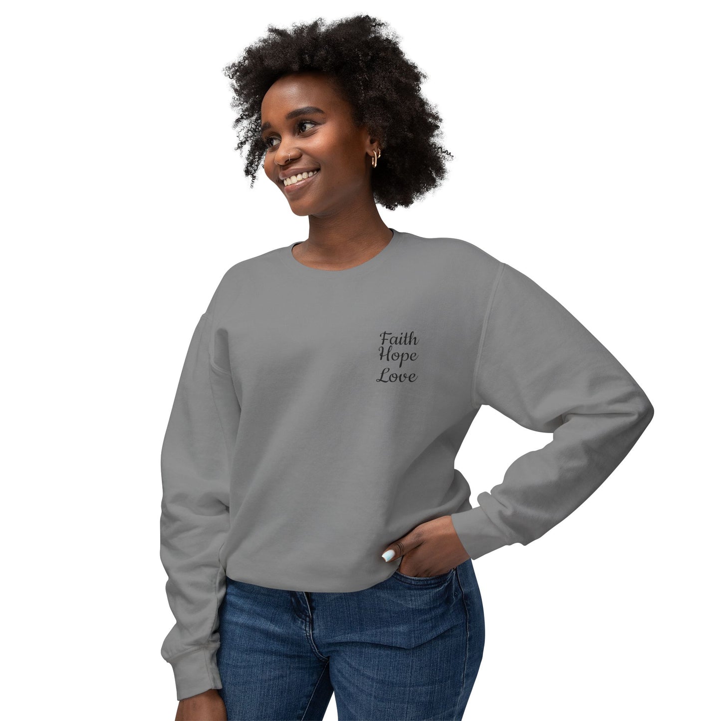 Faith, Hope, Love Unisex Lightweight Crewneck Sweatshirt