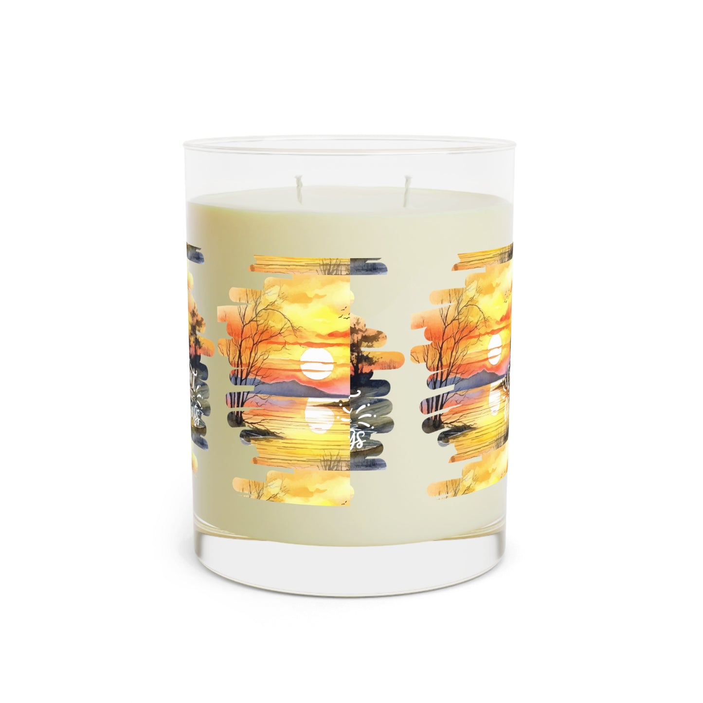 Count Your Blessings Scented Candle - 11oz Full Glass with Sunset Design