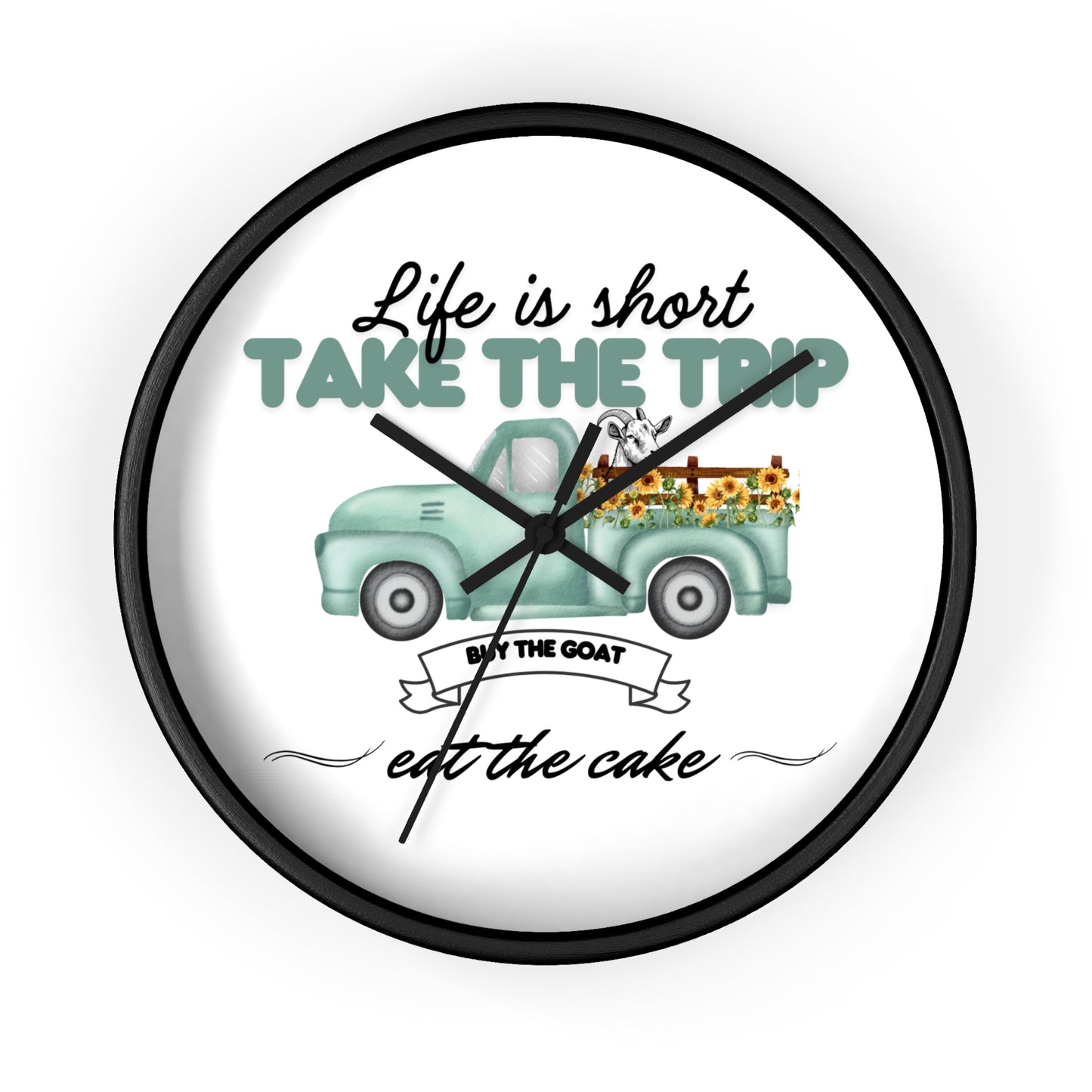 Rustic Farmhouse Wall Clock - 'Life is Short, Take the Trip' Decor for Home