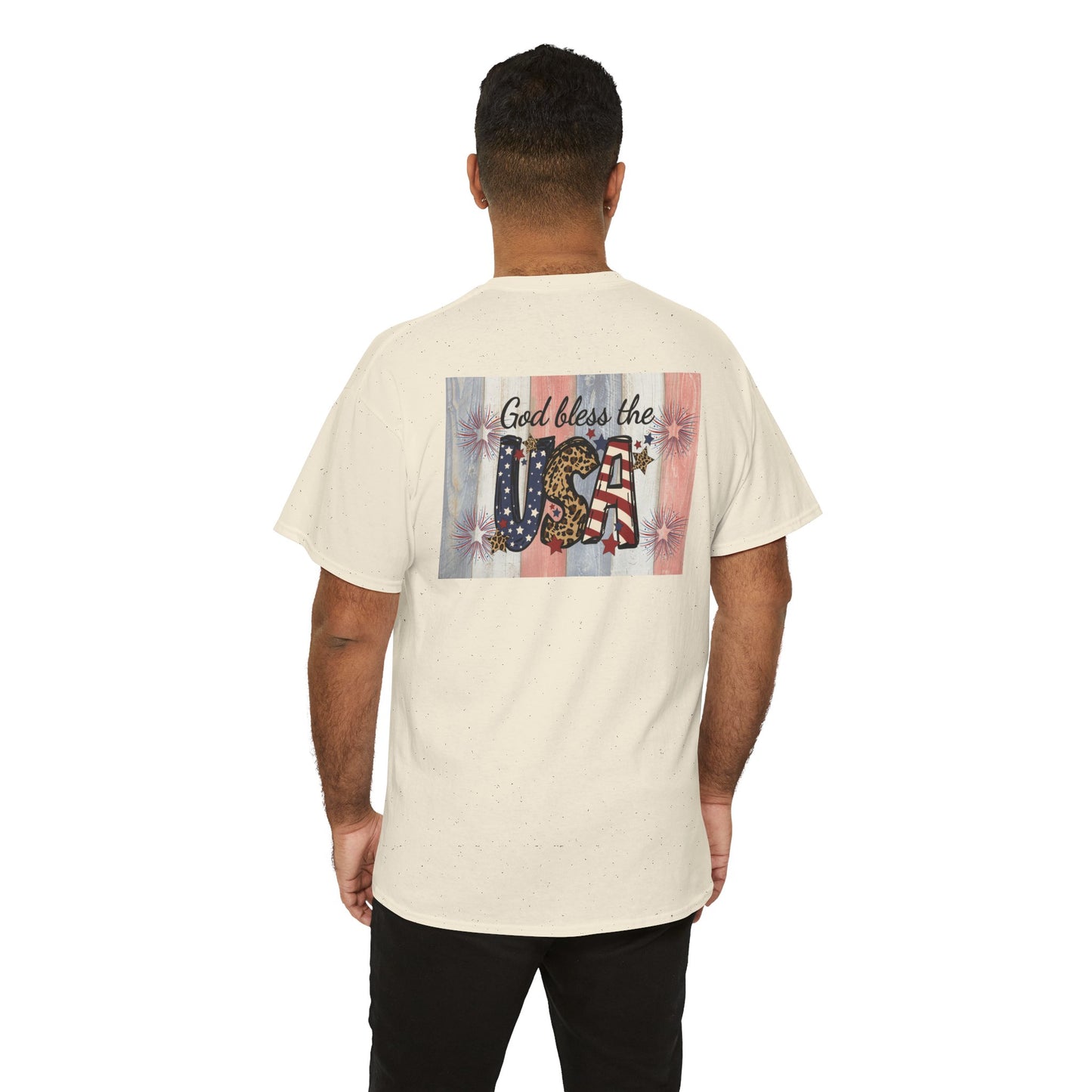 Patriotic Love Unisex Heavy Cotton Tee - God Bless the USA Design