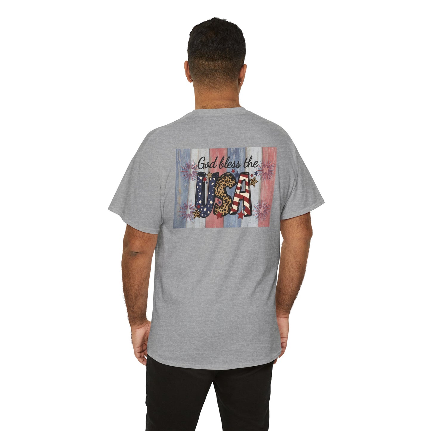 Patriotic Love Unisex Heavy Cotton Tee - God Bless the USA Design