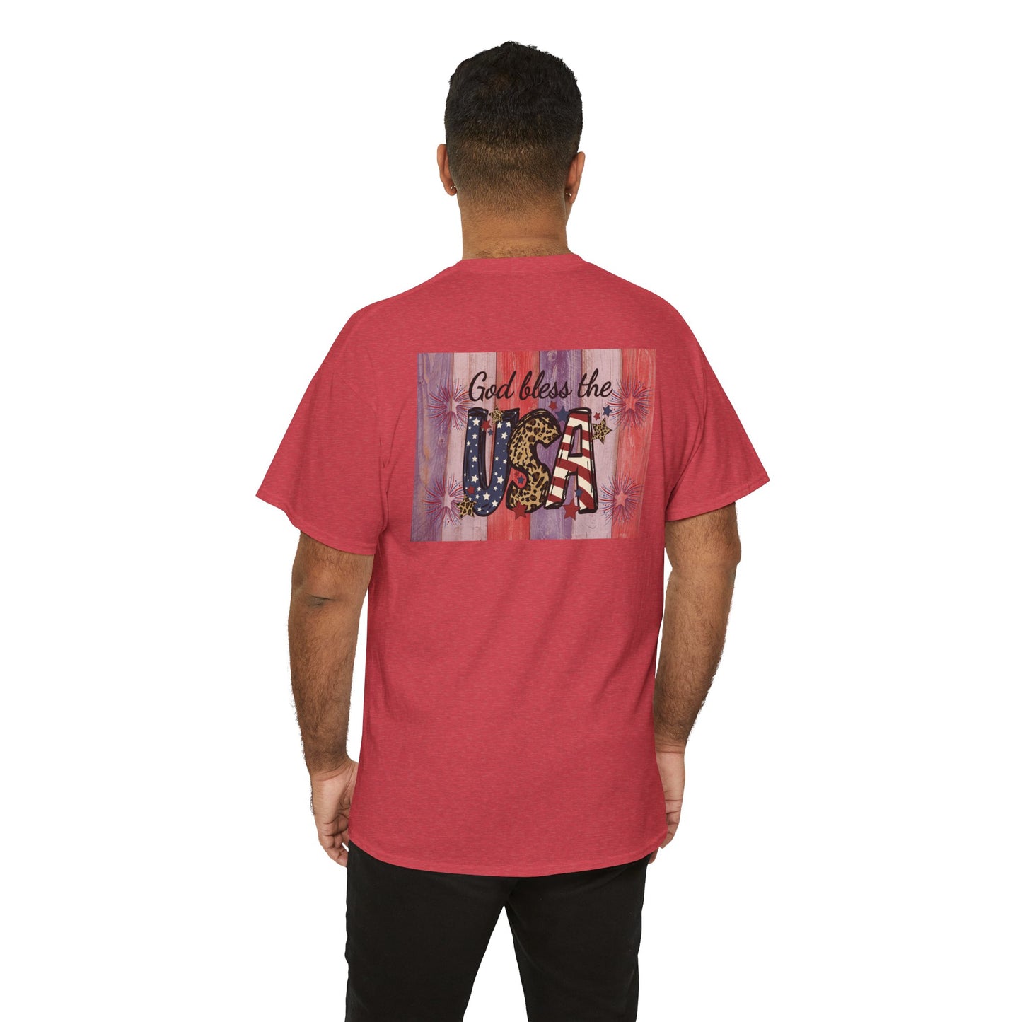 Patriotic Love Unisex Heavy Cotton Tee - God Bless the USA Design