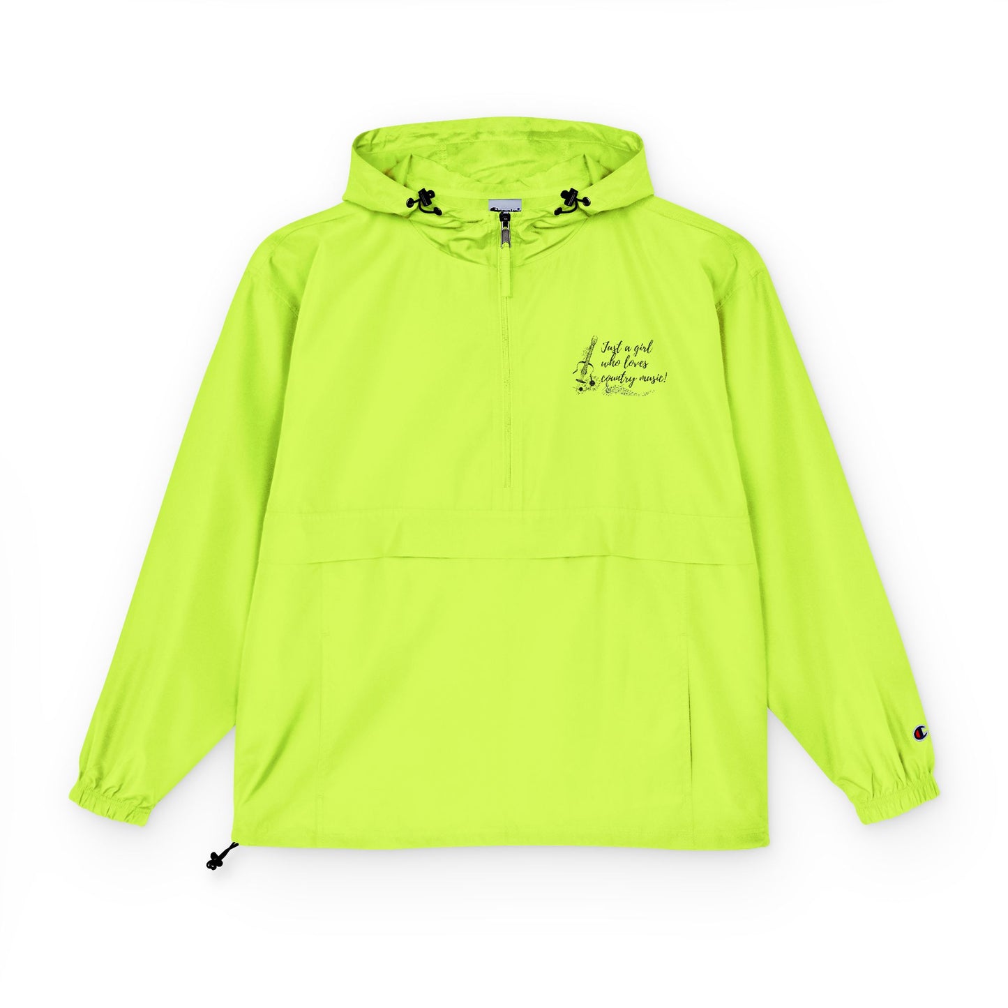 Unisex Packable Anorak Jacket - Lightweight Orange Rain Gear with Inspirational Quote