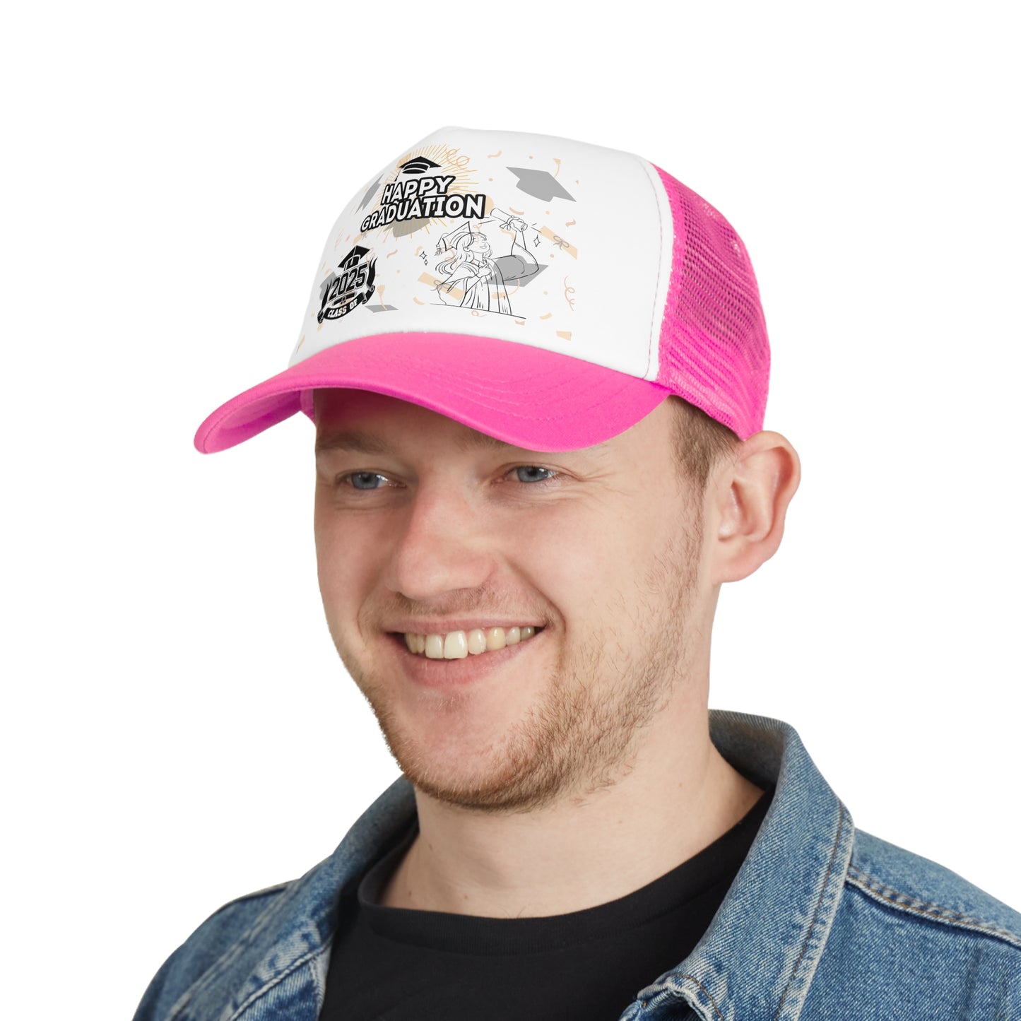 Happy Graduation Mesh Cap | 2025 Class of Trucker Hat | Perfect for Graduates