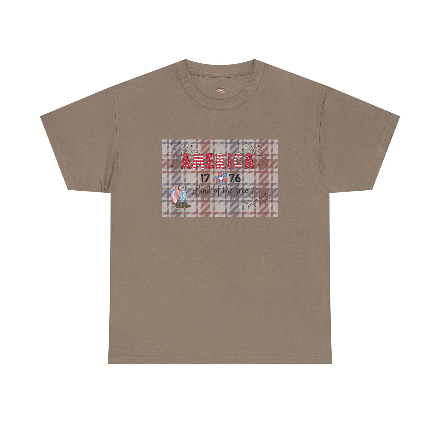 Patriotic Unisex Heavy Cotton Tee | America 1776 Land of the Free