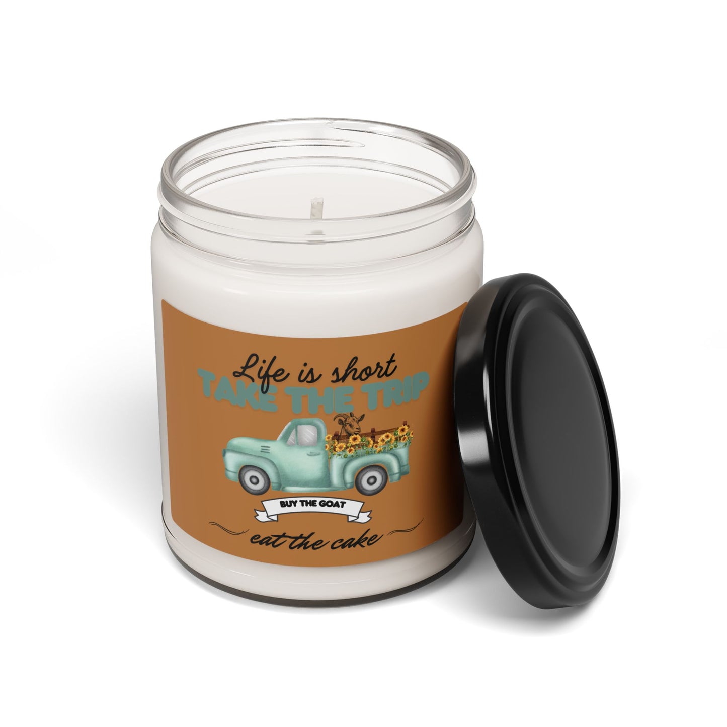 Scented Soy Candle - "Life is Short, Take the Trip" - Eco-Friendly 9oz
