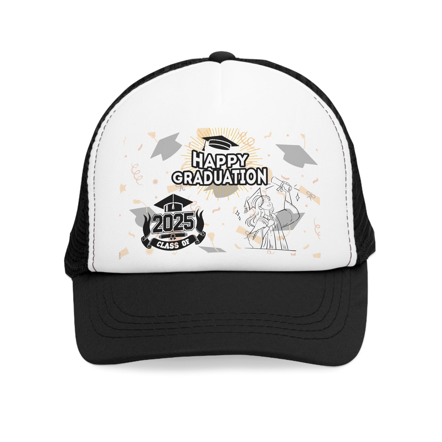 Happy Graduation Mesh Cap | 2025 Class of Trucker Hat | Perfect for Graduates