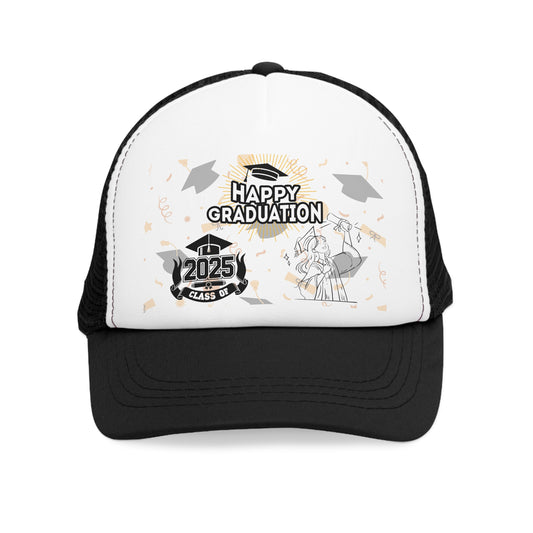 Happy Graduation Mesh Cap | 2025 Class of Trucker Hat | Perfect for Graduates