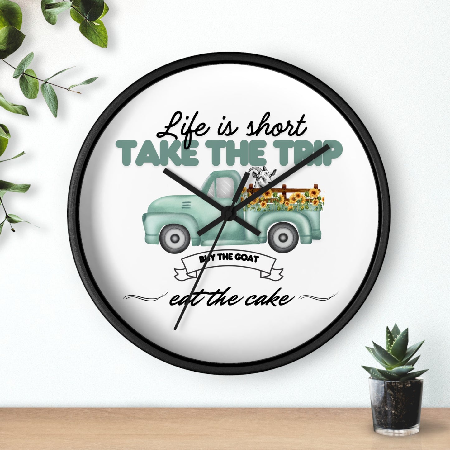 Rustic Farmhouse Wall Clock - 'Life is Short, Take the Trip' Decor for Home