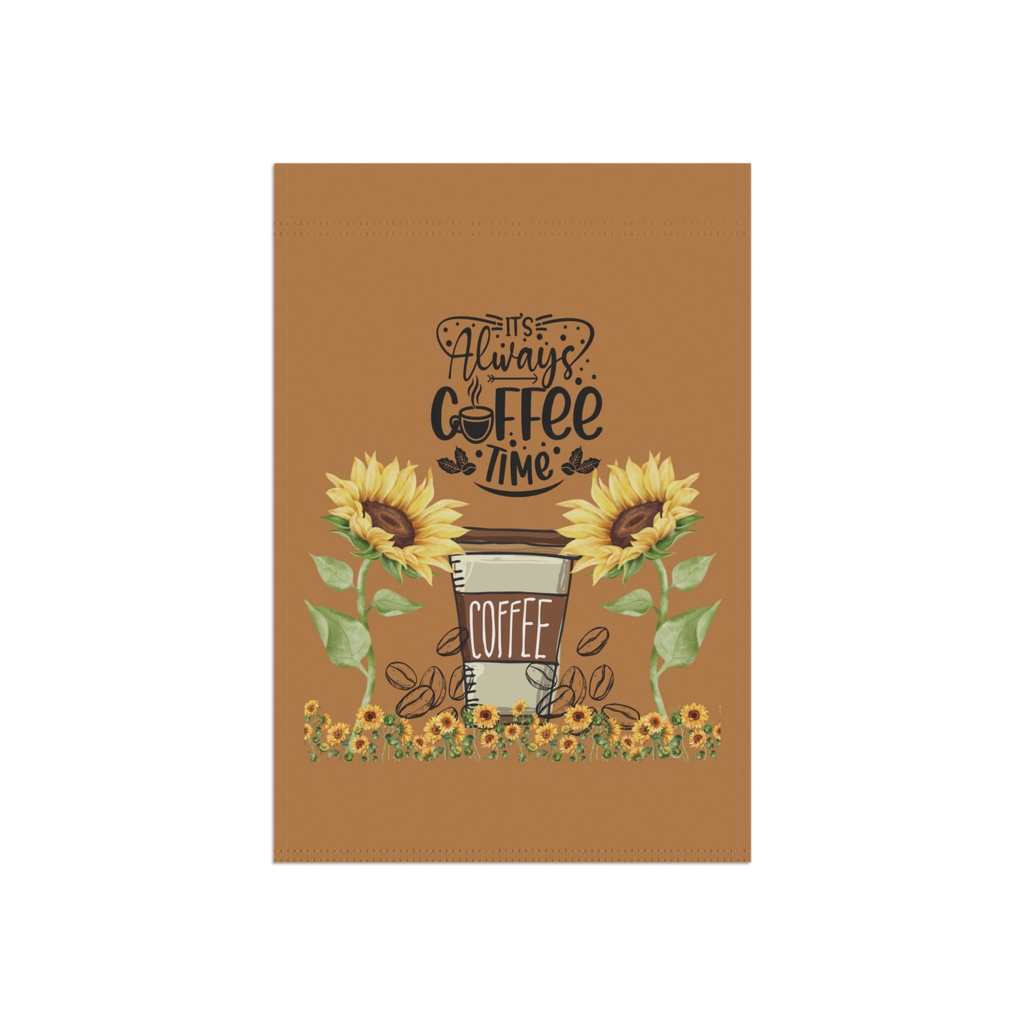 Coffee Time Garden Banner, Sunflower Flag for Home Decor, Outdoor Garden Decor, Coffee Lover Gift, Spring/Summer Decoration