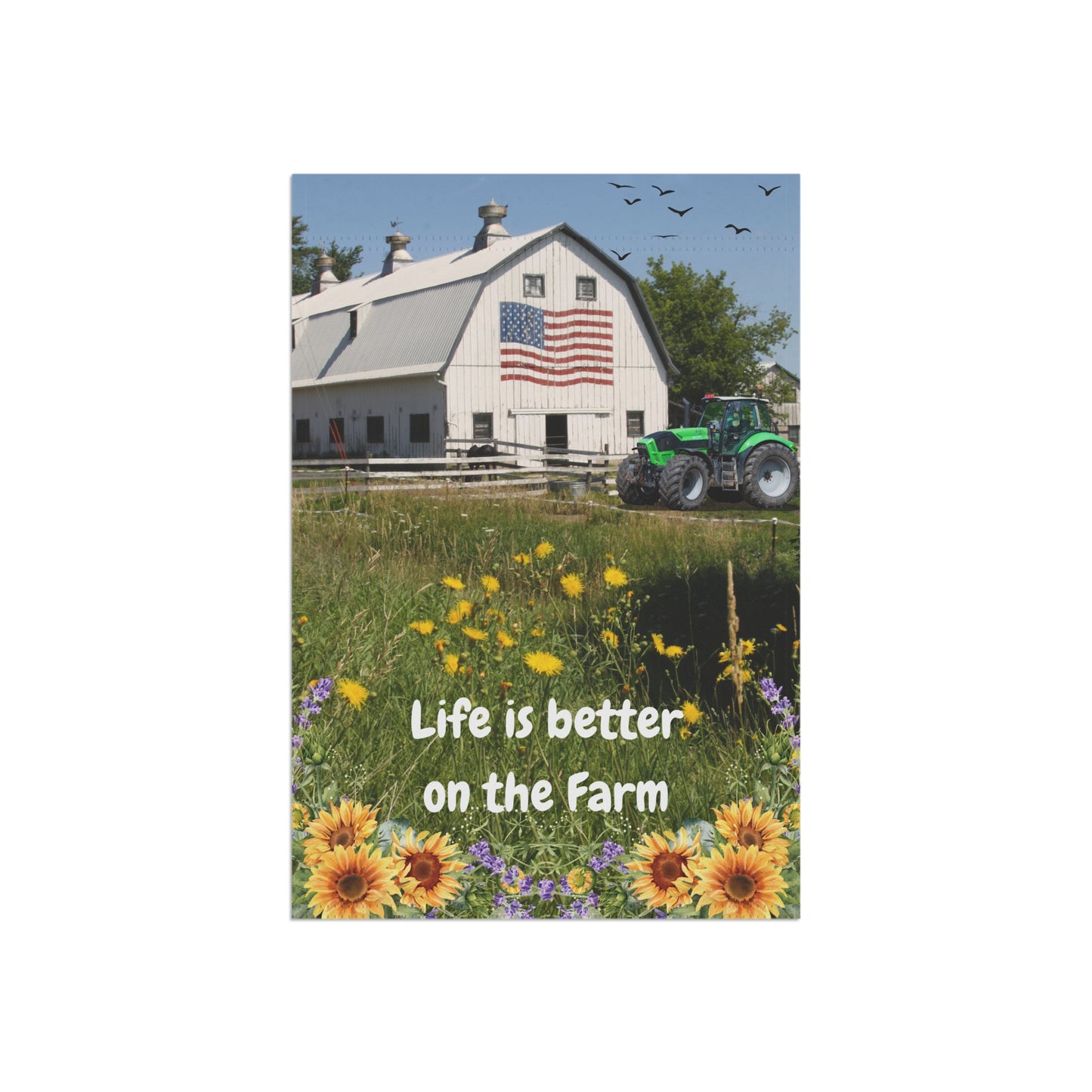 Farmhouse Garden Banner - Life is Better on the Farm, Outdoor Decor, Country Home, Farmhouse Style, Garden Flag, Harvest Decor